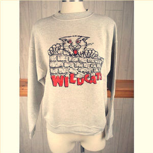 Vintage Wildcats Gray Orange Lightweight Sweatshir